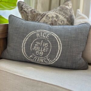 Vintage Restoration Hardware French Lumbar throw Pillow Cover and insert